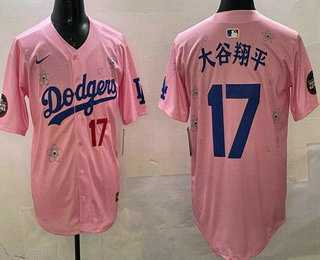 Men%27s Los Angeles Dodgers #17 Shohei Ohtani Pink Japanese 2025 Tokyo Series Limited Jersey->los angeles dodgers->MLB Jersey